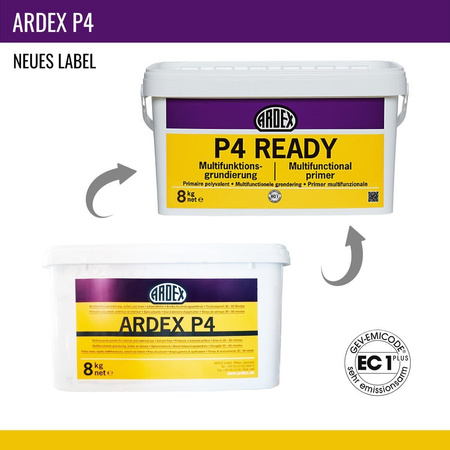 ARDEX P4 Primaire multifonction rapide, extérieur/intérieur, sol, mur, plafond 8 kg