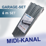 Caniveau de drainage MIDI KIT Dakota 6 m (2×3 m) – complet avec grilles, sorties et embouts