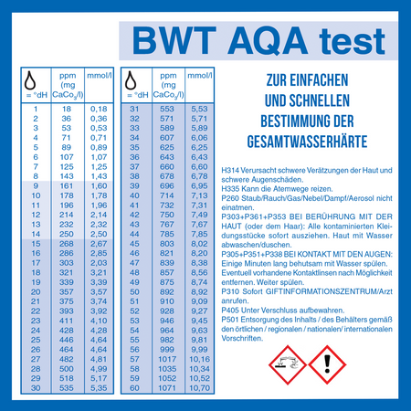 BWT AQUATEST Testeur de dureté totale de l'eau