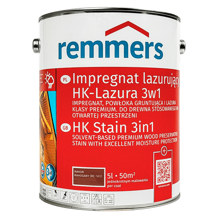 Remmers HK Lasur 5 L Acajou – Imprégnant 3-en-1 pour bois